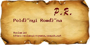 Polányi Romána névjegykártya